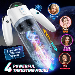 Automatic Male Masturbator Sex Toys for Men, Male Sex Toys with 4 Thrusting & 7 Rotation Modes, Pocket Pussy Male Stroker with 7 Color Ambient Lighting