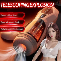 Automatic Male Masturbator Vagina Insertion Telescopic Vibrator Blowjob Masturbation Cup For Men Piston Automatic Sex Toy Adult