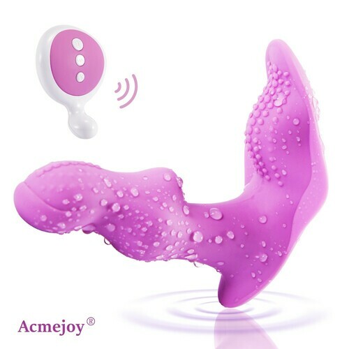 Silicone G-Spot Butterfly Remote Dildo Vibrating Wearable Vibrator