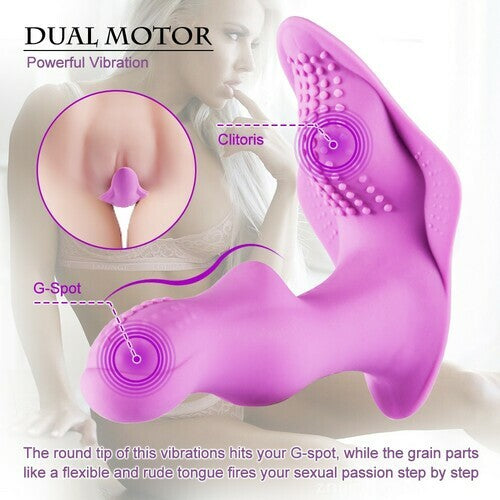 Silicone G-Spot Butterfly Remote Dildo Vibrating Wearable Vibrator