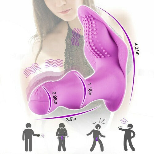 Silicone G-Spot Butterfly Remote Dildo Vibrating Wearable Vibrator