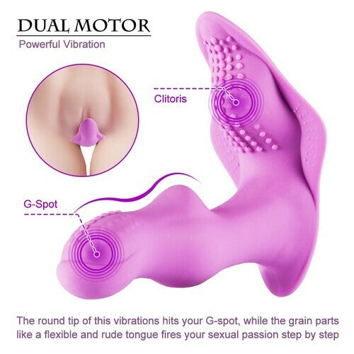 Silicone G-Spot Butterfly Remote Dildo Vibrating Wearable Vibrator