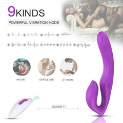 9 Speed Strapless Strap-On Dildo Double End Vibrator Remote Control