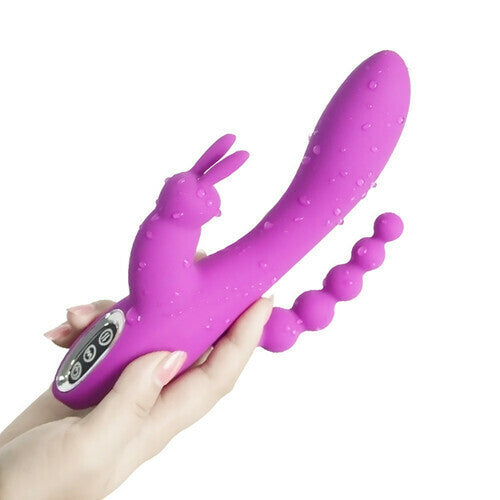 12 speeds Triple G-spot Rabbit Anal Vibrator