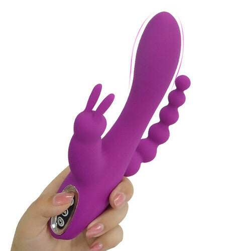 12 speeds Triple G-spot Rabbit Anal Vibrator