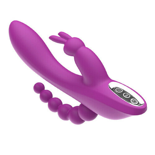 12 speeds Triple G-spot Rabbit Anal Vibrator