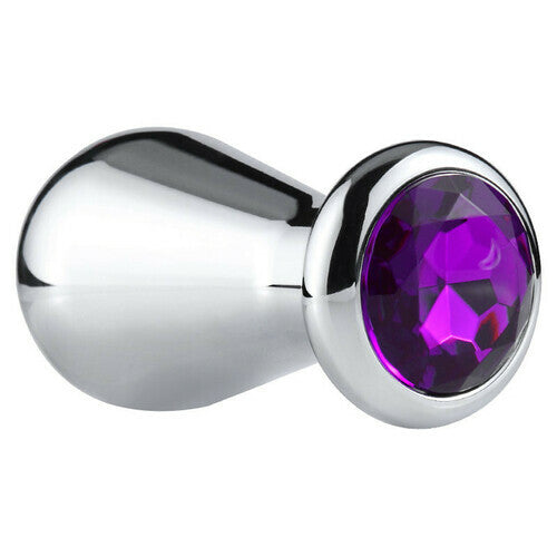 3 Size Smooth Metal Round Head Bejewelled Anal Toy