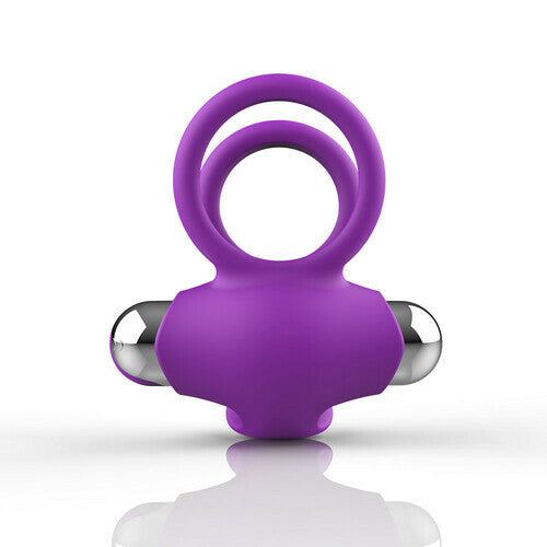 4 Color Dual Cock Rings with Vibrating Clit Stimulator