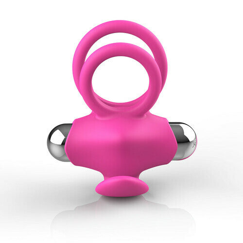 4 Color Dual Cock Rings with Vibrating Clit Stimulator