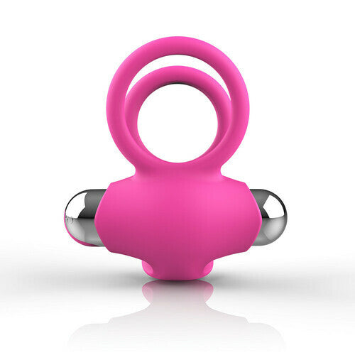 4 Color Dual Cock Rings with Vibrating Clit Stimulator