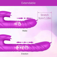 2 Tongues Thrusting Heating Vibrations G-Spot Vibrator