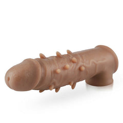 Brown Particle Ball Strap Penis Extension Sleeve