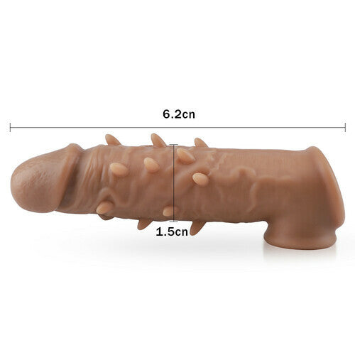 Brown Particle Ball Strap Penis Extension Sleeve