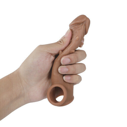 Brown Particle Ball Strap Penis Extension Sleeve