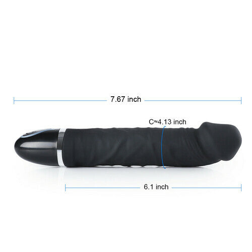 Black Penis Glans 7 Vibration Realistic Dildo