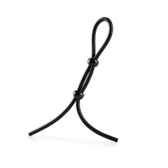 Adjustable Black Silicone Lasso Cock Ring