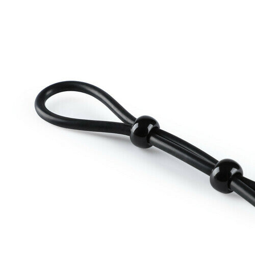 Adjustable Black Silicone Lasso Cock Ring