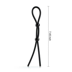 Adjustable Black Silicone Lasso Cock Ring