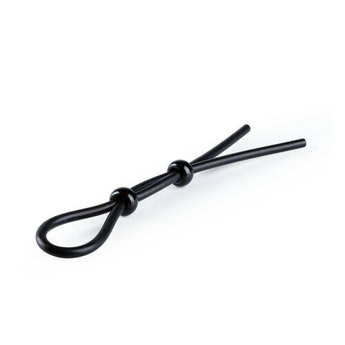 Adjustable Black Silicone Lasso Cock Ring