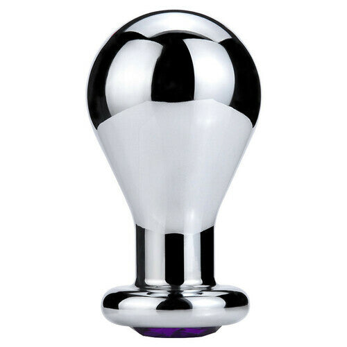 3 Size Smooth Metal Round Head Bejewelled Anal Toy