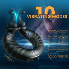 Hare Buddy-Separable Rabbit Rocker 10 Vibrating Cock Ring for Couple Play