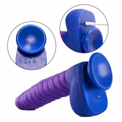 Carl-Caterpillar Color-changing Intelligent Heating 3 Thrusting 5 Vibrating Monster Dildo 9 Inch