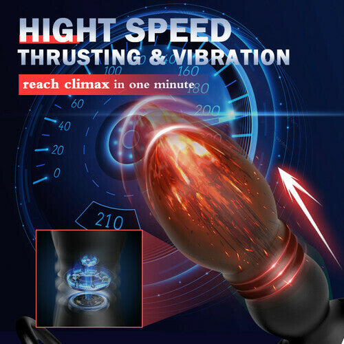 2 In 1 8 Thrusting 8 Vibration Cock Ring Anal Vibrator