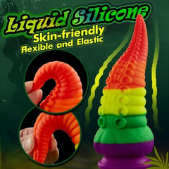 Orsen Tentacle Silicone Rainbow Dildo with Big Suction Cup 8.66 Inch