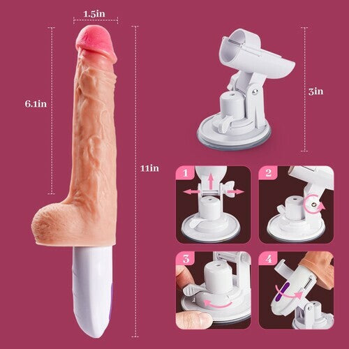 Renke Multi-angles 8 Thrusting Rotating Vibrating Heating Remote Control Sex Machine 11 Inch