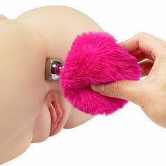 Metal Pink Hairball Base Butt Plug for Experienced Men or Women 5.51 Inch