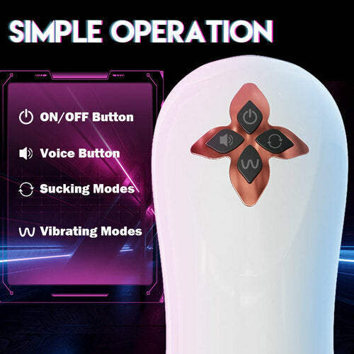 Allure 3 IN 1 Split Design 5 Sucking 7 Vibrating Vocable Automatic Masturbation Cup