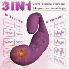 3 IN 1 Elegant G-Spot Heating Vibrator Clit Rubbing Massager