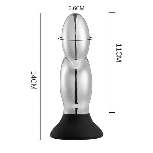 Aluminum 10 Vibrating Remote Control Anal Vibrator with Suction Base