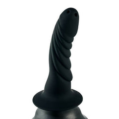 Black Curved Tip Ribbed Bulb Anal Douche