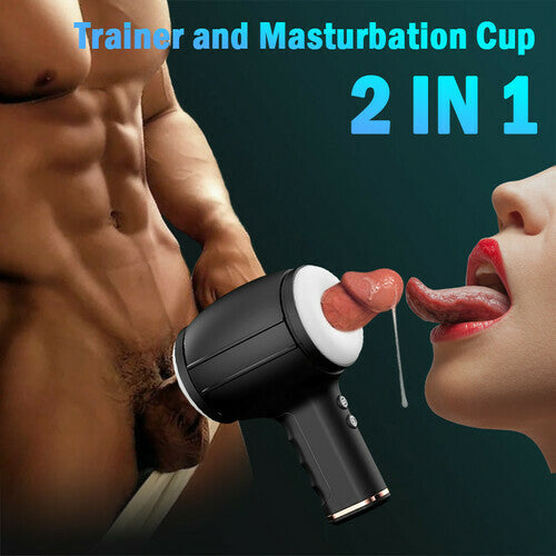 Aegis 8 Vibrating 5 Thrusting Handheld Masturbator Male Sex Toys