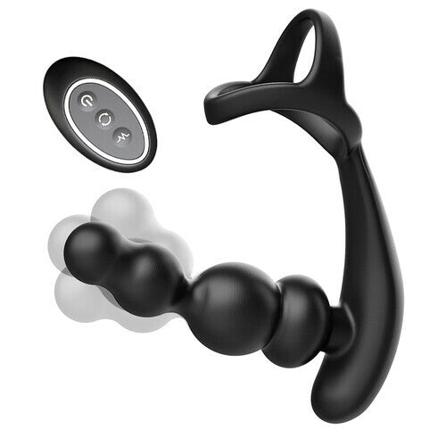 Bliss - Anal Beads 360° Rotating Head Prostate Massager with Upgraded Cock Ring