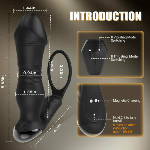 SPY 8 Telescopic Vibration Anal Vibrator Prostate Massager 1.44 Inch for Skilled Player