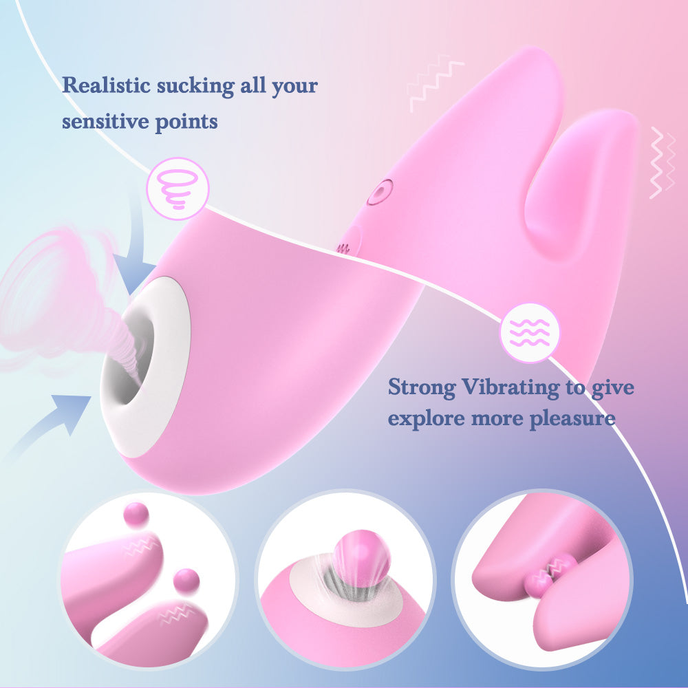 2 in 1 Clitoral Sucking Silicone Vibrator With 10 Vibration Modes